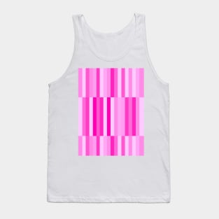 Pink Striped Geometric Pattern Tank Top